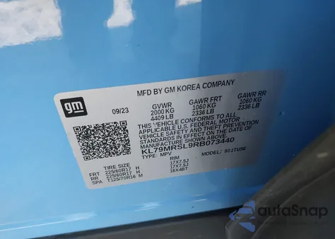 2024 Chevrolet Trailblazer Awd Lt из США, поврежденный, VIN KL79MRSL9RB073440